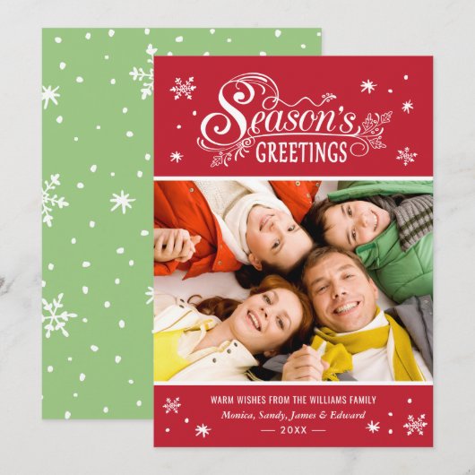 Seizoensgebonden groetings Vakkerfeestdag Foto Feestdagenkaart (Voorkant / Achterkant)