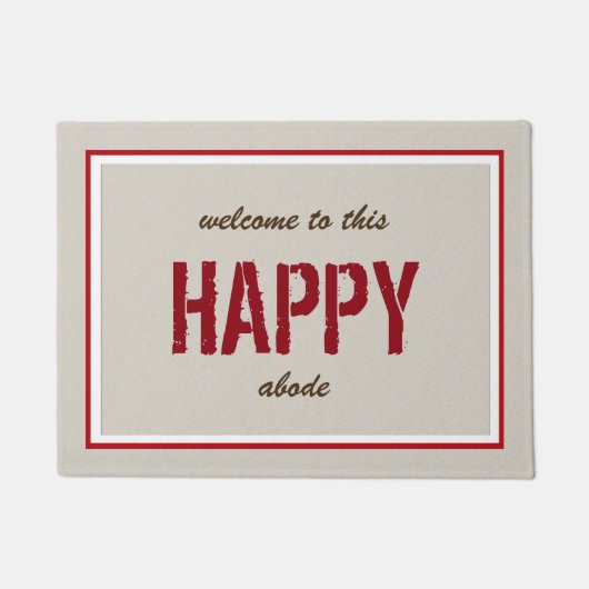 Seizoensgebonden Happy Abode met verstelbare lijst Deurmat (Voorkant)