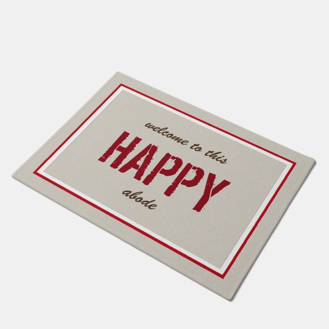 Seizoensgebonden Happy Abode met verstelbare lijst Deurmat (Schuin)