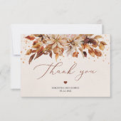 Seizoensgebonden herfst bloemen en bladeren loof b bedankkaart (Voorkant)