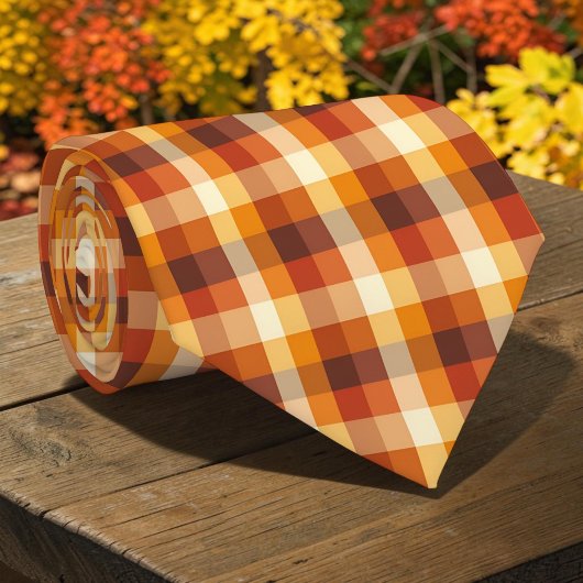 Seizoensgebonden herfst geruite stropdas