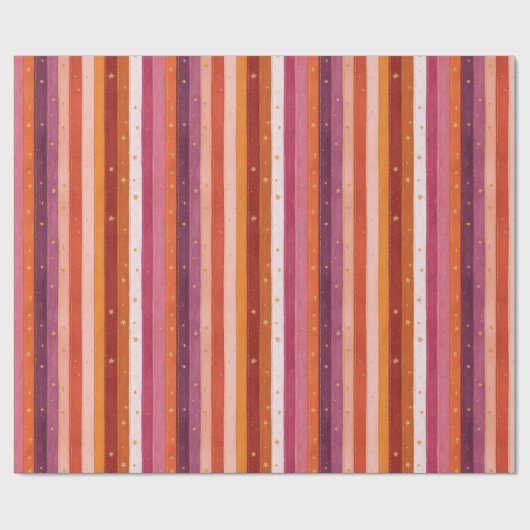Seizoensgebonden Herfst gestreept Cadeaupapier (Vlak)