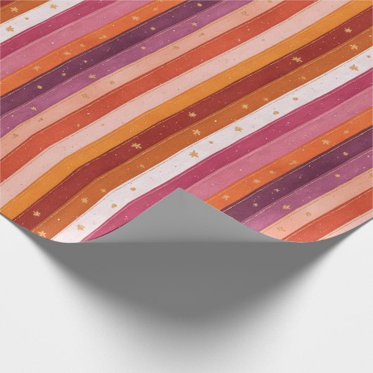 Seizoensgebonden Herfst gestreept Cadeaupapier (Hoek)
