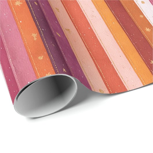 Seizoensgebonden Herfst gestreept Cadeaupapier (Rol Hoek)