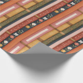 Seizoensgebonden Herfst gestreepte boek stekels Cadeaupapier (Hoek)