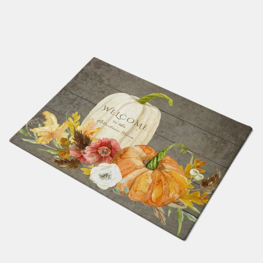Seizoensgebonden Herfst Harvest Welcome Sign Famil Deurmat (Schuin)