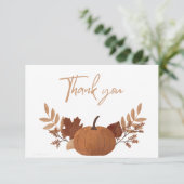 Seizoensgebonden Herfst pompoen bedankpas Bedankkaart (Staand voorkant)