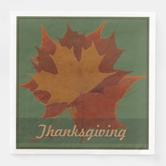 Seizoensgebonden herfstbladeren Thanksgiving aange Servetten (Voorkant)