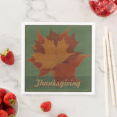 Seizoensgebonden herfstbladeren Thanksgiving aange Servetten (Insitu)