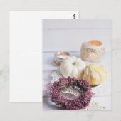 Seizoensgebonden herfstkaars en pompoenstilstand briefkaart (Voorkant / Achterkant)