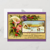 Seizoensgebonden herinnering: ijsschaatsen briefkaart (Voorkant / Achterkant)