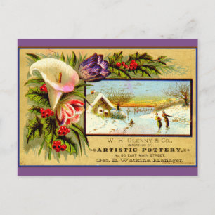 Seizoensgebonden herinnering: ijsschaatsen briefkaart