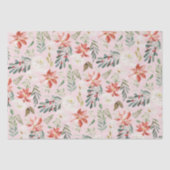 Seizoensgebonden hulstbessen poinsettia pastelpatr tissuepapier (Voorkant)