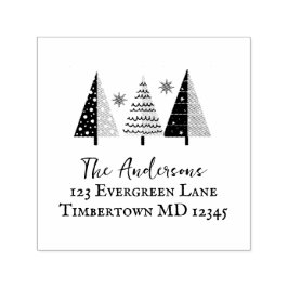 Seizoensgebonden kerstboom vakantie retour adres  zelfinktende stempel