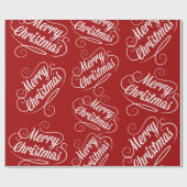 Seizoensgebonden kerstfeestdag rood ontwerp cadeaupapier (Vlak)
