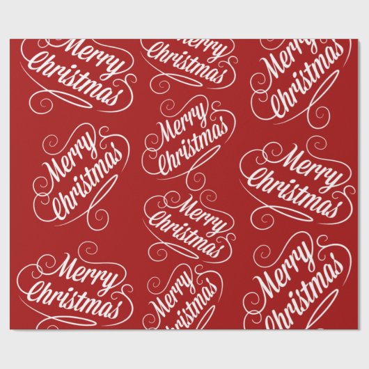 Seizoensgebonden kerstfeestdag rood ontwerp cadeaupapier (Vlak)