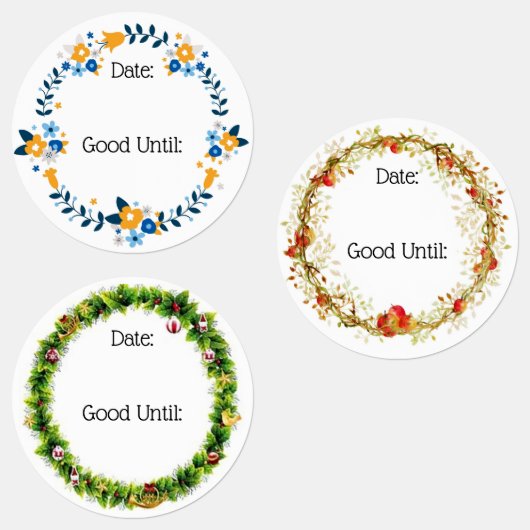 Seizoensgebonden krans land stijl waterdicht voeds labels (Groep)