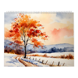 Seizoensgebonden kunstkalender 2026   Waterverf Kalender