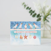 Seizoensgebonden meeuwen feestdagenkaart (Staand voorkant)