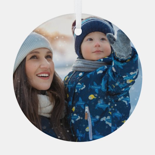 Seizoensgebonden moeder- en zangenfamilie-decortee glas ornament (Achterkant)