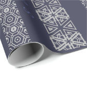 Seizoensgebonden ornament Blue Silver Costum Greet Cadeaupapier (Rol Hoek)