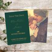 Seizoensgebonden Paar Foto Goud Bruiloft Script Gr Save The Date