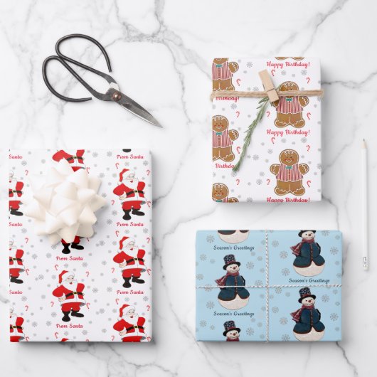 Seizoensgebonden persoonlijke cadeauLabel Inpakpapier Vel (Voorkant)