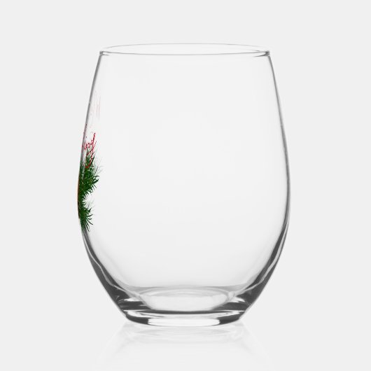 Seizoensgebonden Pine Cone Needles Merry Everythin Wijnglas Zonder Voet (Links)