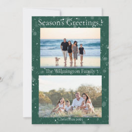 Seizoensgebonden Quintet Familie Foto Kerst Flat K Kaart