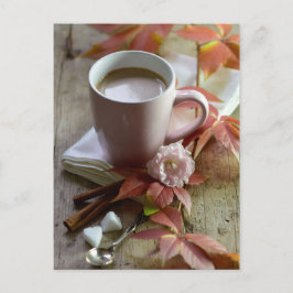 Seizoensgebonden rustige cacao en blijft leven briefkaart