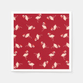 Seizoensgebonden Santa Flamingos Burgundy Pattern Servet (Voorkant)