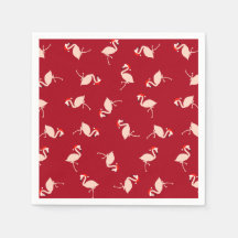 Seizoensgebonden Santa Flamingos Burgundy Pattern