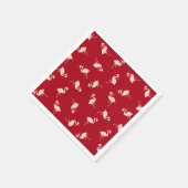 Seizoensgebonden Santa Flamingos Burgundy Pattern Servet (Hoek)