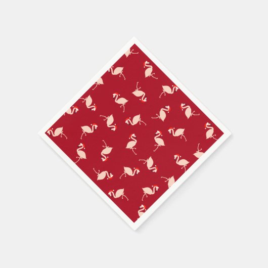 Seizoensgebonden Santa Flamingos Burgundy Pattern Servet (Hoek)