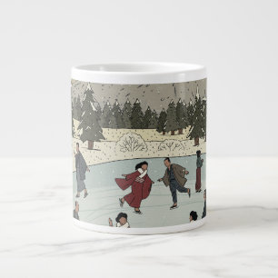 Seizoensgebonden schaatsen grote koffiekop