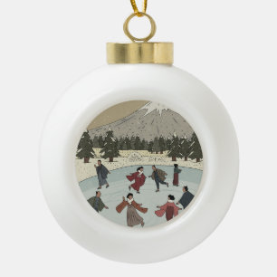 Seizoensgebonden schaatsen keramische bal ornament