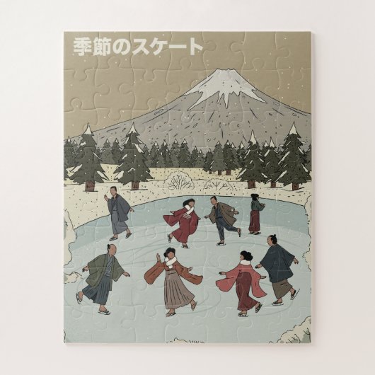 Seizoensgebonden schaatsen legpuzzel (Verticaal)