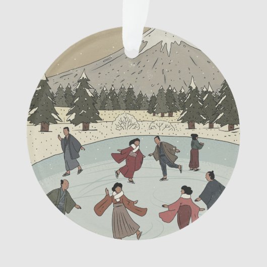 Seizoensgebonden schaatsen ornament (voorkant)