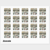 Seizoensgebonden schaatsen vierkante sticker (Vel)