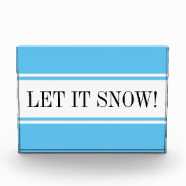Seizoensgebonden Sky Blue White "LAET IT SNEE" Sta Fotoblokken