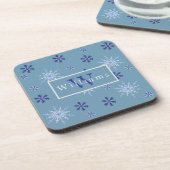Seizoensgebonden sneeuwvlok met monogram bier onderzetter (Linkerzijde)