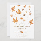 Seizoensgebonden Splendor Thanksgiving Dinner Invi Kaart (Voorkant)