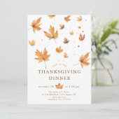 Seizoensgebonden Splendor Thanksgiving Dinner Invi Kaart (Staand voorkant)