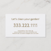 Seizoensgebonden tuinman voor het voorjaar en de H Visitekaartje (Achterkant)