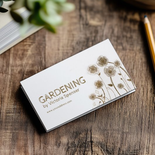 Seizoensgebonden tuinman voor het voorjaar en de H Visitekaartje