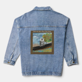 Seizoensgebonden Uil Print Denim Jacket