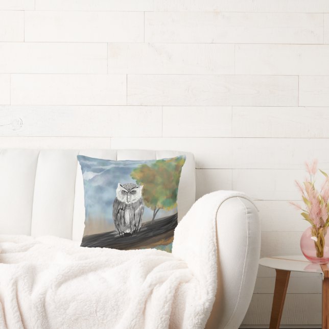 Seizoensgebonden Uil Schilderen in Natuur Wonders Kussen (Bank)