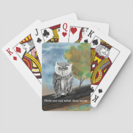 Seizoensgebonden Uil Schilderen in Natuur Wonders Pokerkaarten