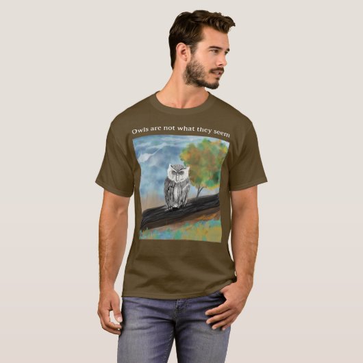 Seizoensgebonden Uil Schilderen in Natuur Wonders T-shirt (Voorkant volledig)