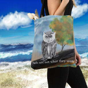 Seizoensgebonden Uil Schilderen in Natuur Wonders Tote Bag
